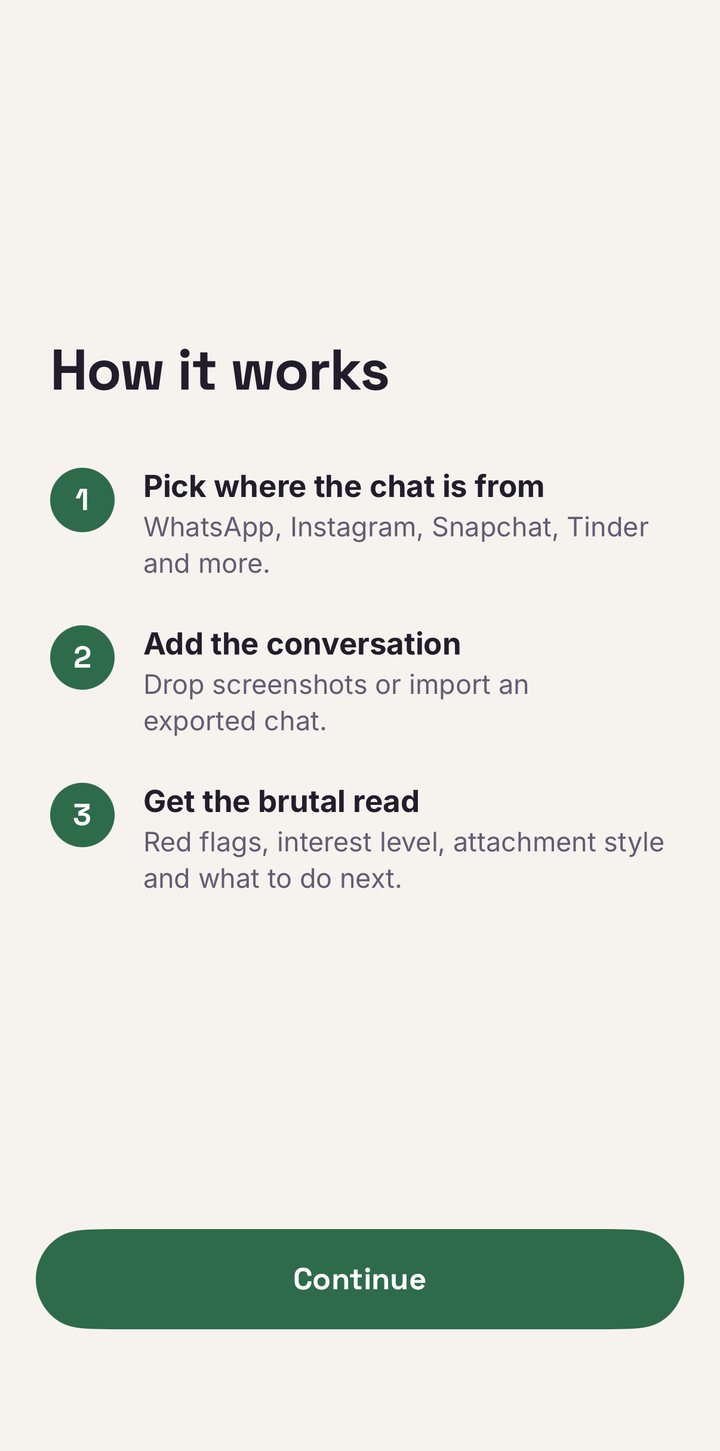 How Undertone works in three steps: pick a source, add the conversation, get the honest read